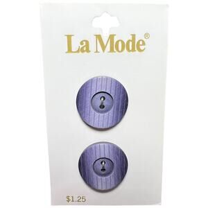 Vintage La Mode Purple Italy Buttons 2 Count 19mm Sewing Crafts
